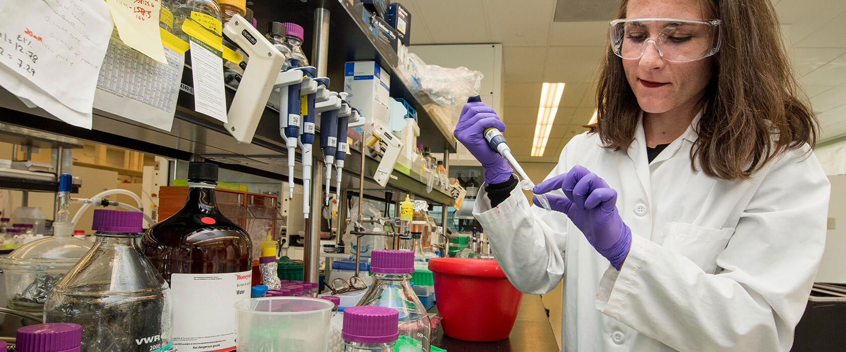 a healthcare worker in the lab